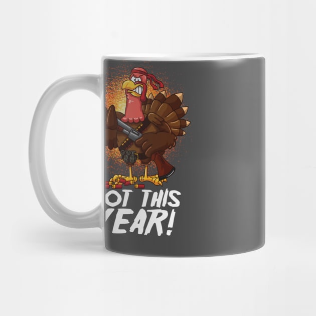 Funny Thanksgiving Mercenary Turkey Vegan Vegetarian by ghsp